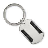 Chisel Stainless Steel Polished Black Carbon Fiber Inlay Key Ring